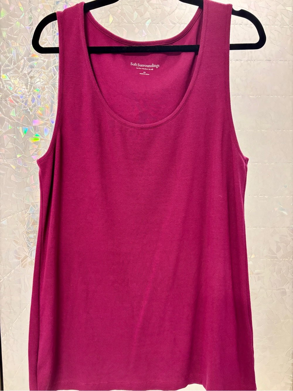 Soft Surroundings Magenta Scoop Neck Tank Top